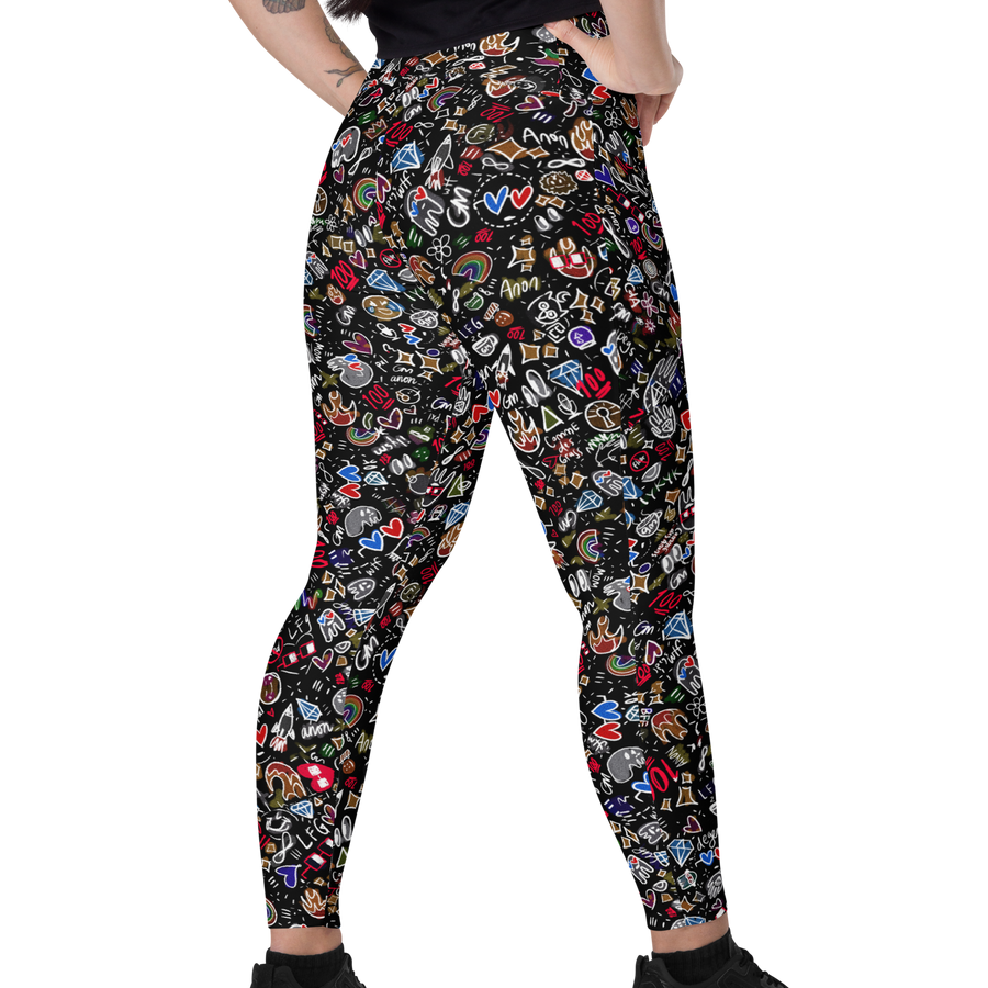 ANONS DARK PRINT POCKET LEGGINGS