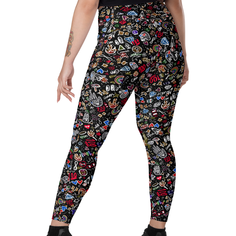 ANONS DARK PRINT POCKET LEGGINGS