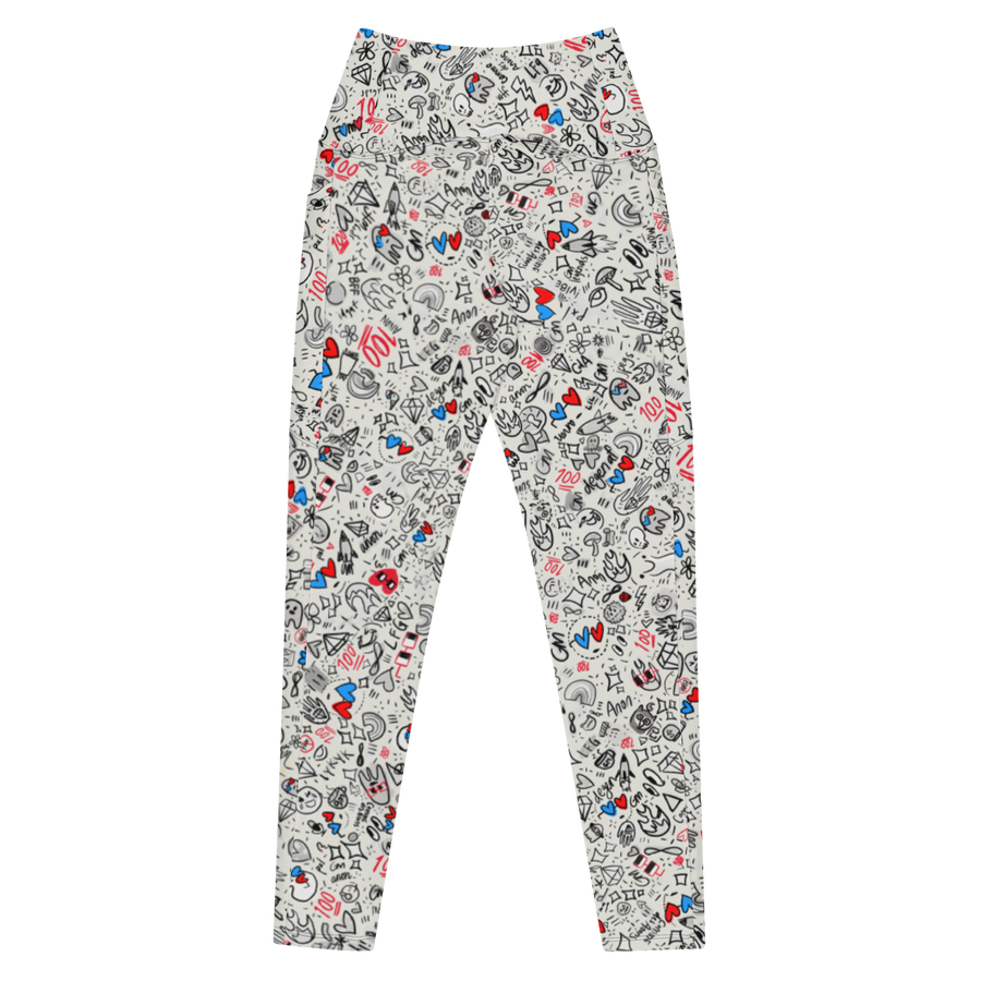 LIGHT ANON PRINT POCKET LEGGINGS