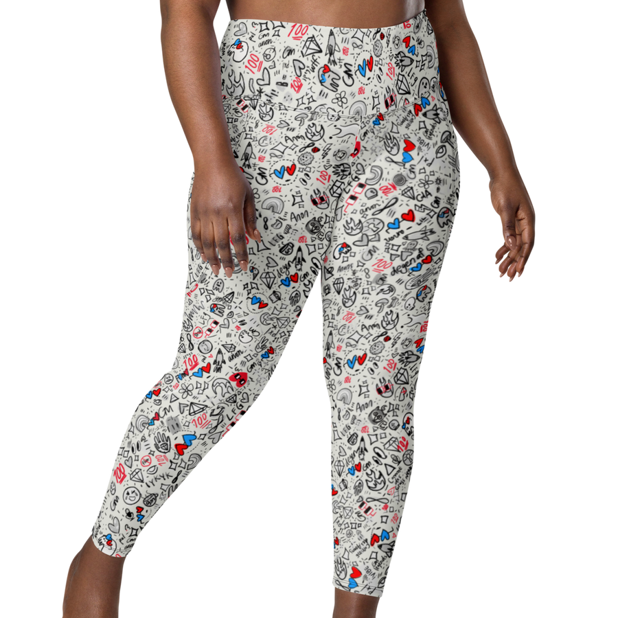 LIGHT ANON PRINT POCKET LEGGINGS