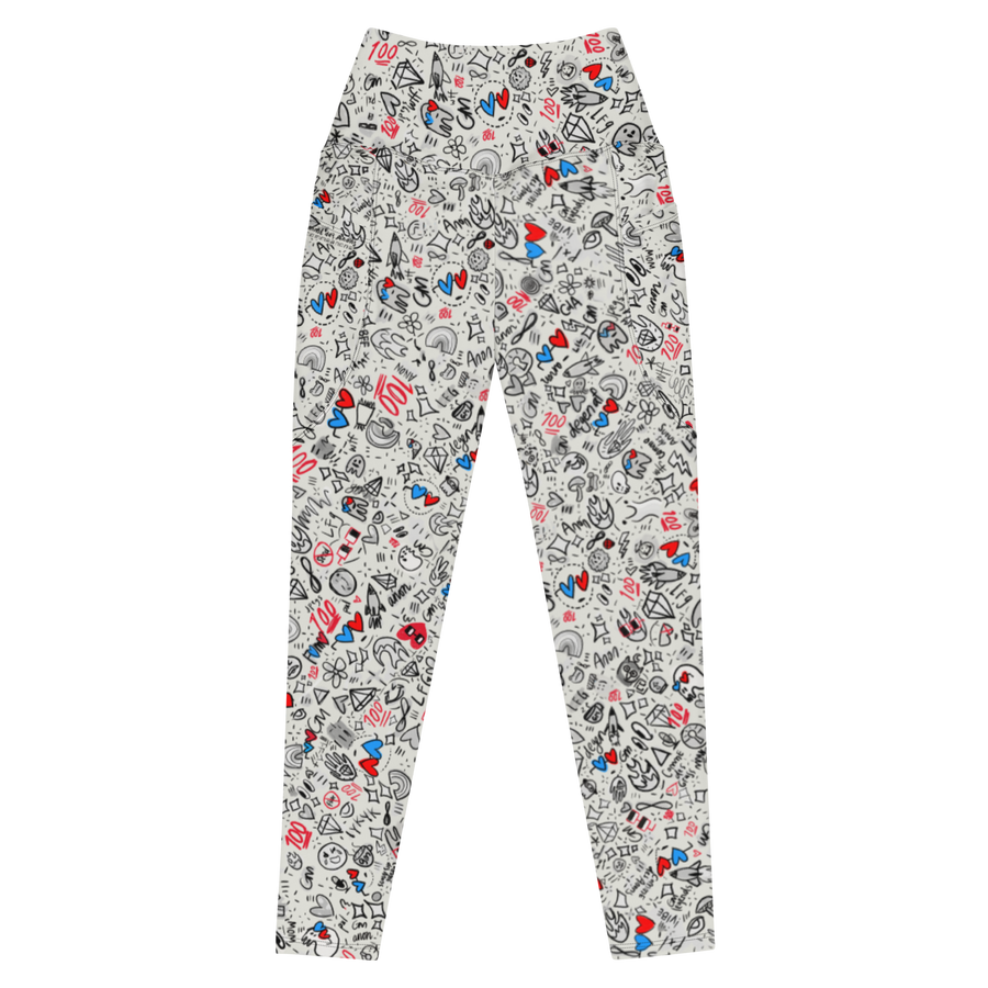 LIGHT ANON PRINT POCKET LEGGINGS