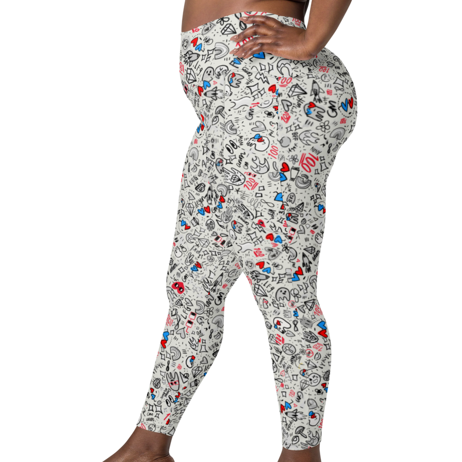 LIGHT ANON PRINT POCKET LEGGINGS