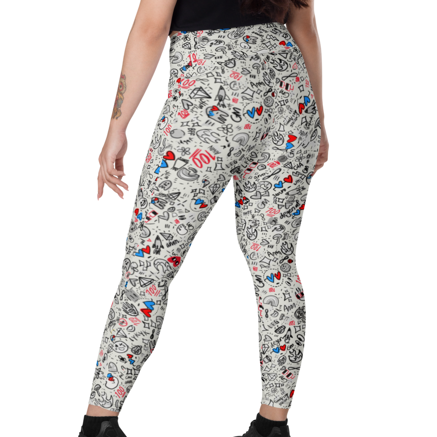 LIGHT ANON PRINT POCKET LEGGINGS