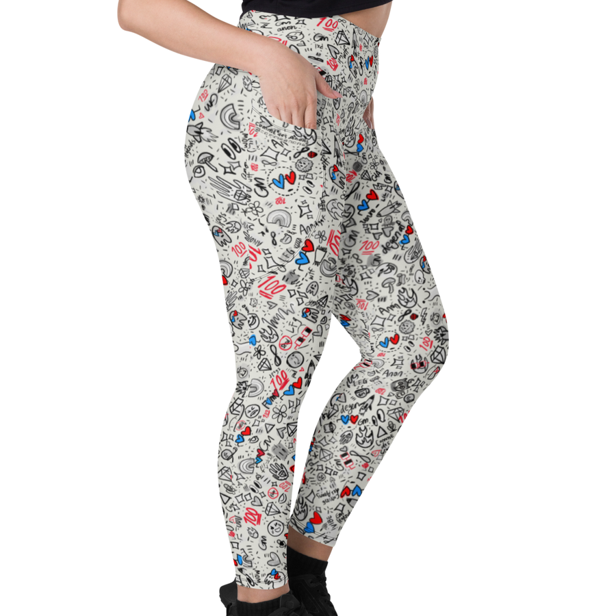 LIGHT ANON PRINT POCKET LEGGINGS