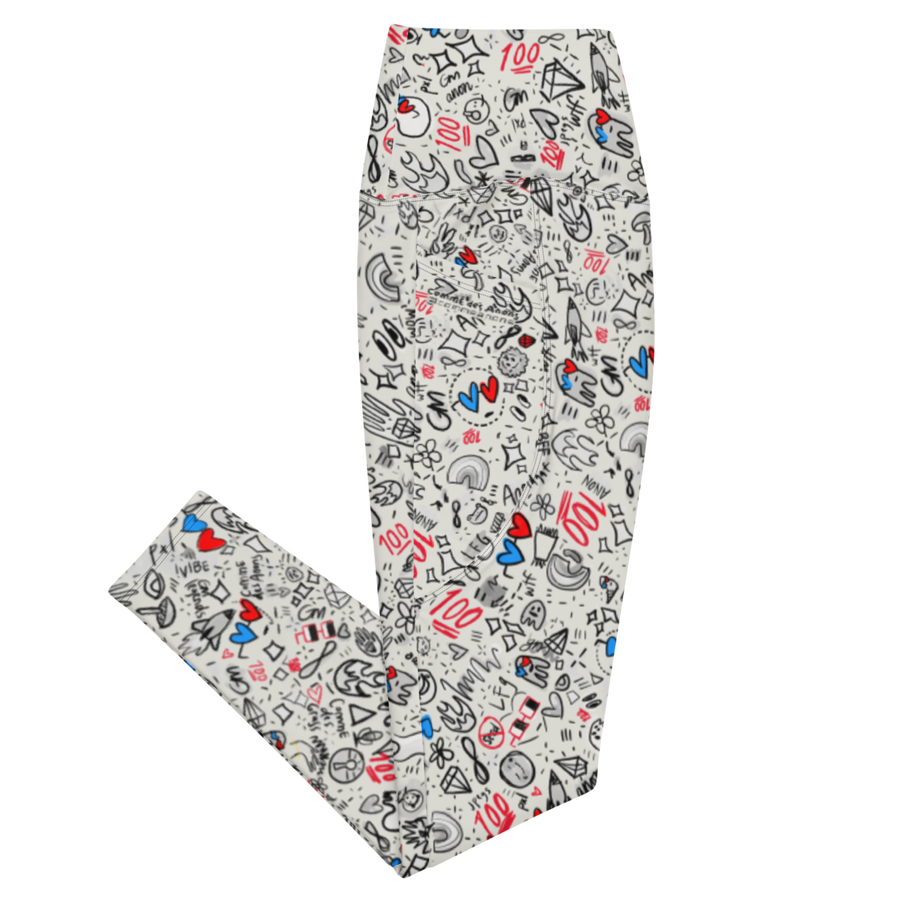 LIGHT ANON PRINT POCKET LEGGINGS