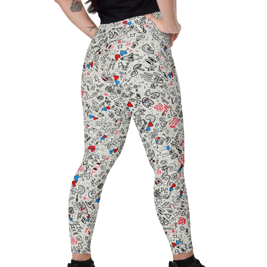 LIGHT ANON PRINT POCKET LEGGINGS