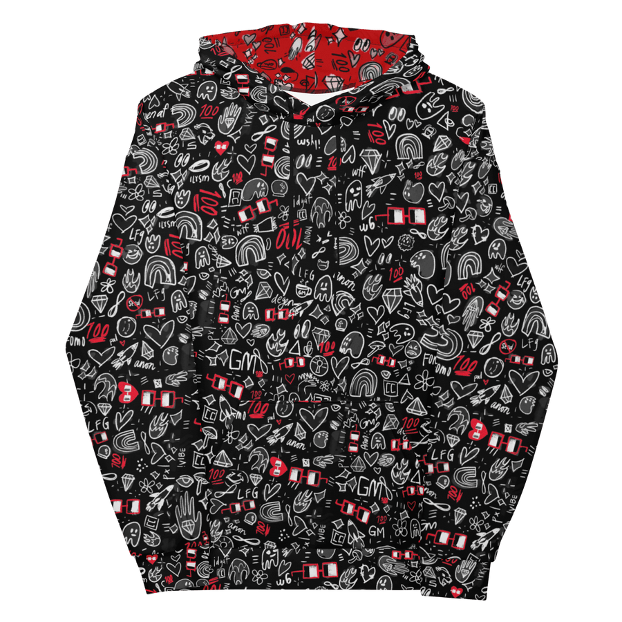 x NOUNISH DARK PRINT HOODIE