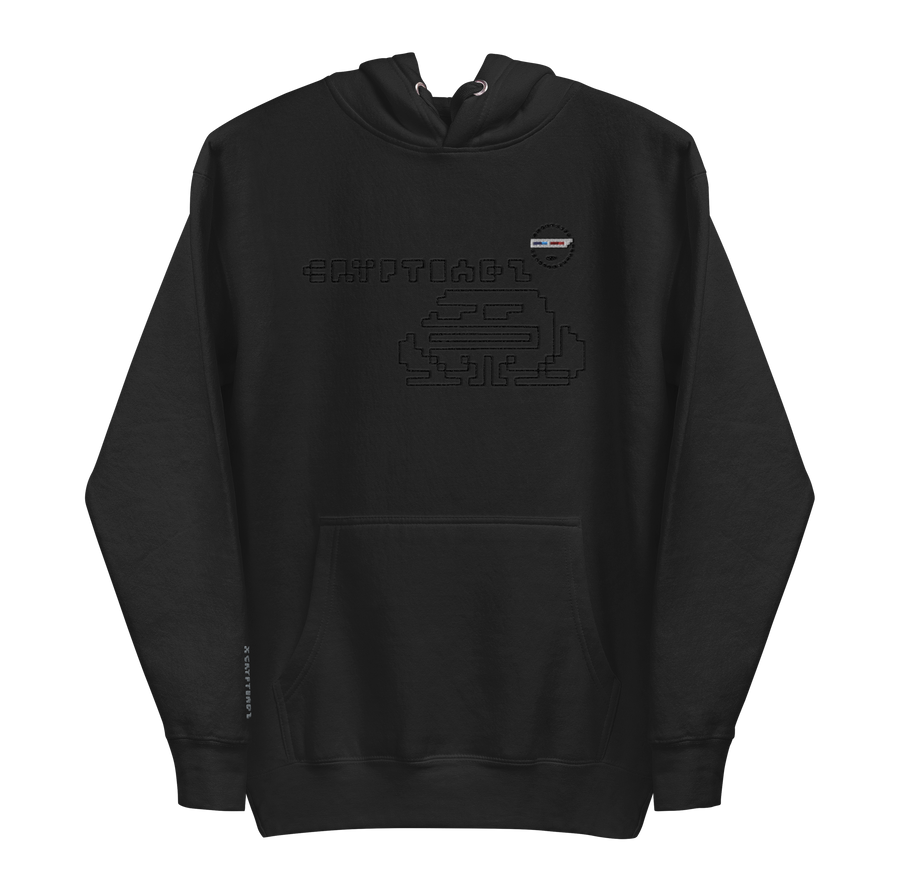 x CRYPTOADZ MINIMALIST BLACK-ON-BLACK HOODIE