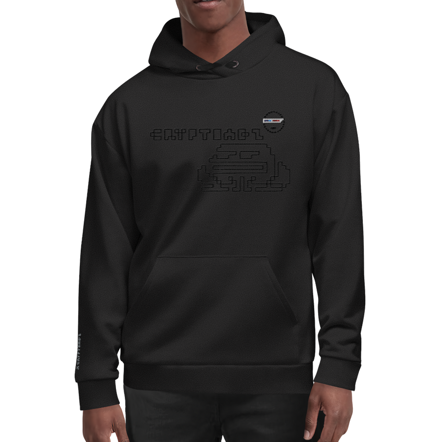 x CRYPTOADZ MINIMALIST BLACK-ON-BLACK HOODIE