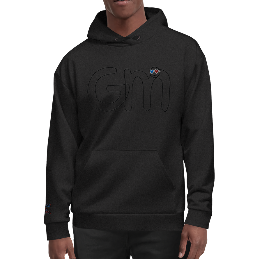 MINIMALIST BLACK-ON-BLACK GM HOODIE