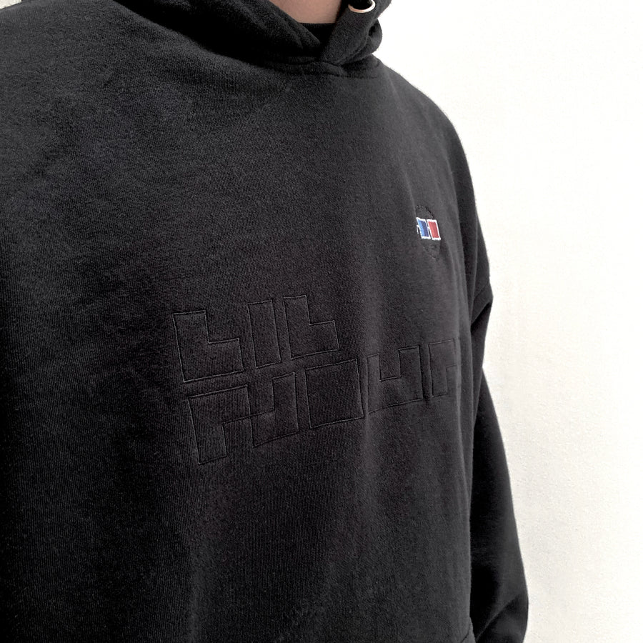 x LIL NOUNS MINIMALIST BLACK-ON-BLACK 3D HOODIE