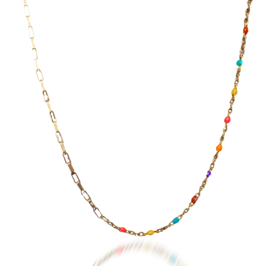 NEON RAINBOW BEAD NECKLACE